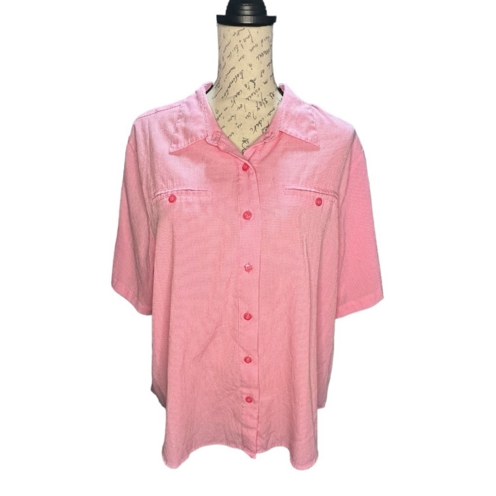 CJ Banks by Christopher & Banks Button Down Short Sleeve Blouse Size 1X